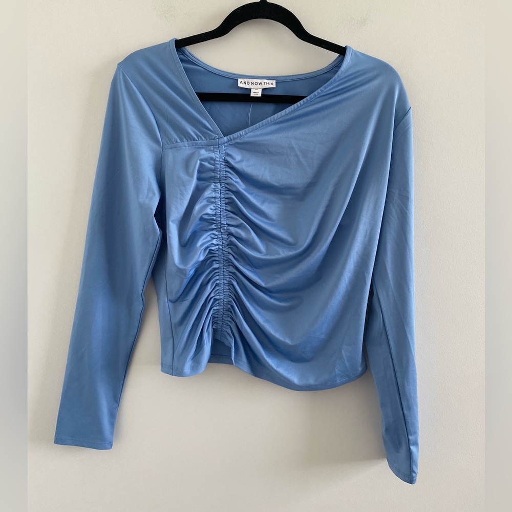 And Now This Women's Blue Blouse Size 0X New With Tag